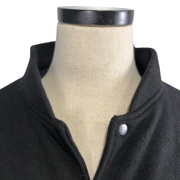 Vintage Shoei Racing 90's XL Black Wool & Leather Bomber Jacket - Picture 14 of 14